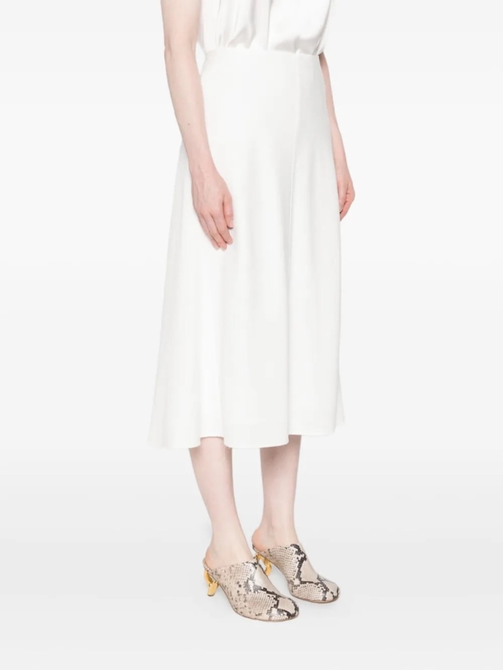 VINCE White A-Line Lined Midi Skirt - Size 12